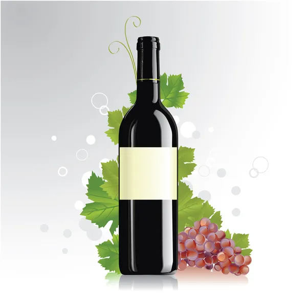 Garrafa de vinho com etiquetas em branco — Vetor de Stock