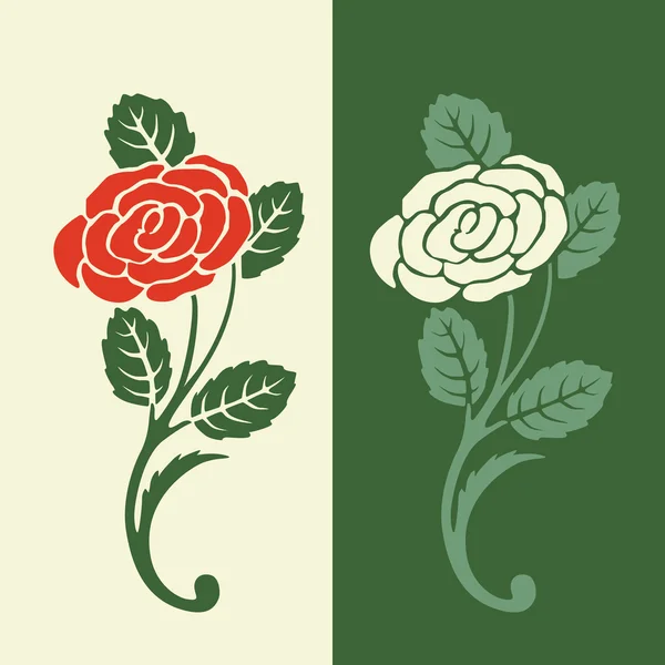 Цветочный узор в ретро-цветах. Роза — стоковый вектор