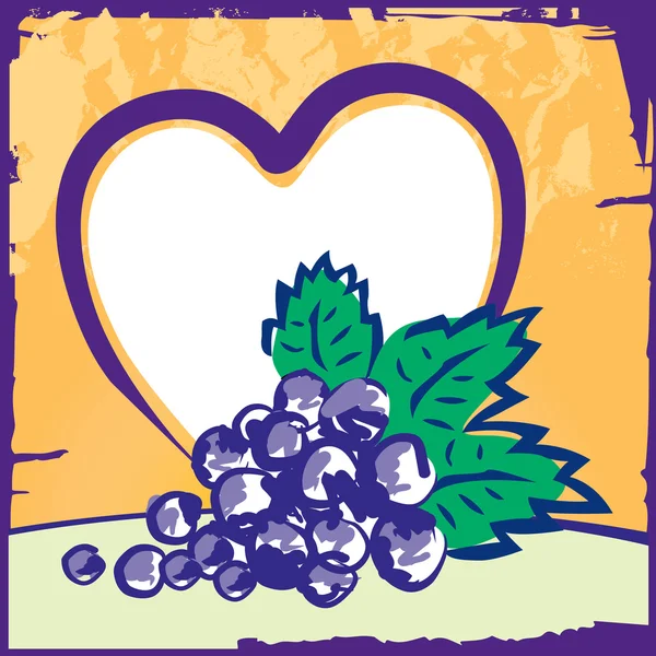 Uvas frescas de frutas — Vetor de Stock