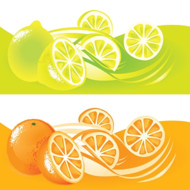 taze meyve, portakal ve limon