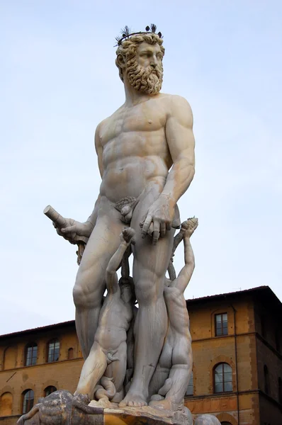 Фонтану Нептуна деталізації, Флоренція — стокове фото