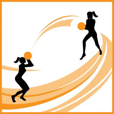 Woman basketball vector clipart