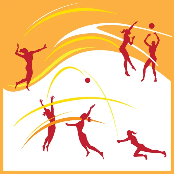 Vrouw volleybal — Stockvector