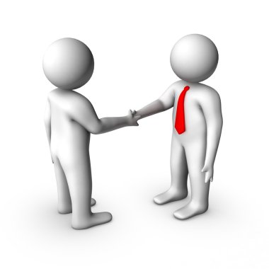 3d business handshake clipart