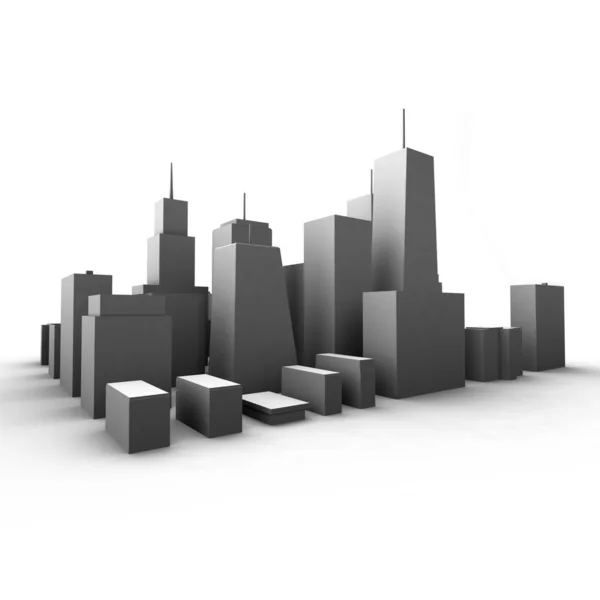 Şehir Modeli 3D render — Stok fotoğraf
