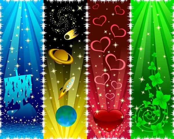 Vertical banners with stars — Stock Vector