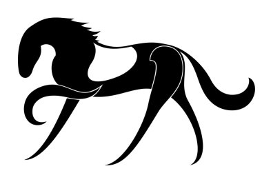 Abstract horse silhouette clipart