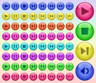 Color buttons for player clipart