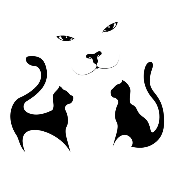 Tatuering - katter — Stock vektor