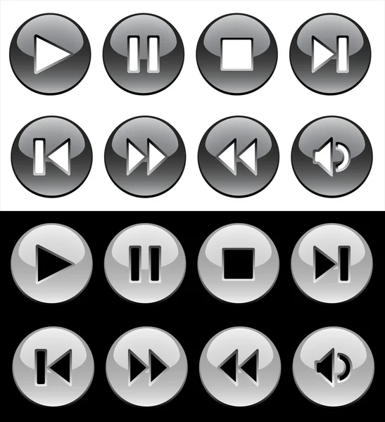 播放机的按钮knappar för spelare — Stock vektor