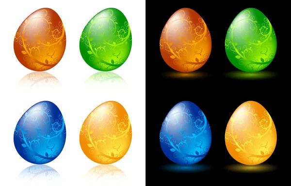 Ovos de Páscoa decorativos — Vetor de Stock
