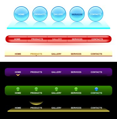 Web navigation templates 6 clipart