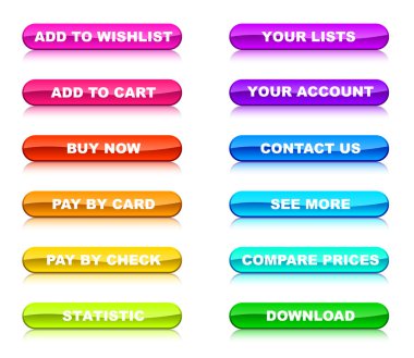 Buttons for internet shop clipart