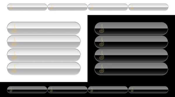 Boutons noirs et blancs pour le web — Image vectorielle