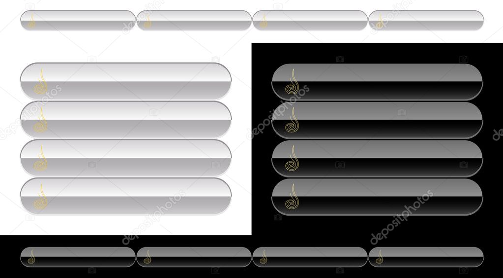 Black and white buttons for web