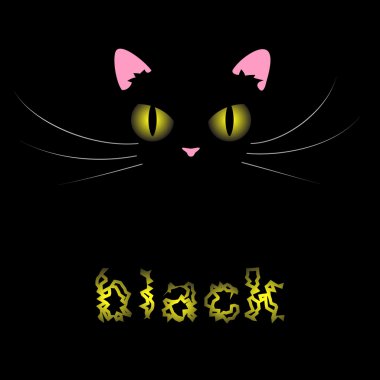 Black cat on black BG clipart