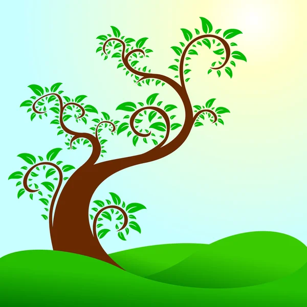 Анотація swirly дерево — стоковий вектор