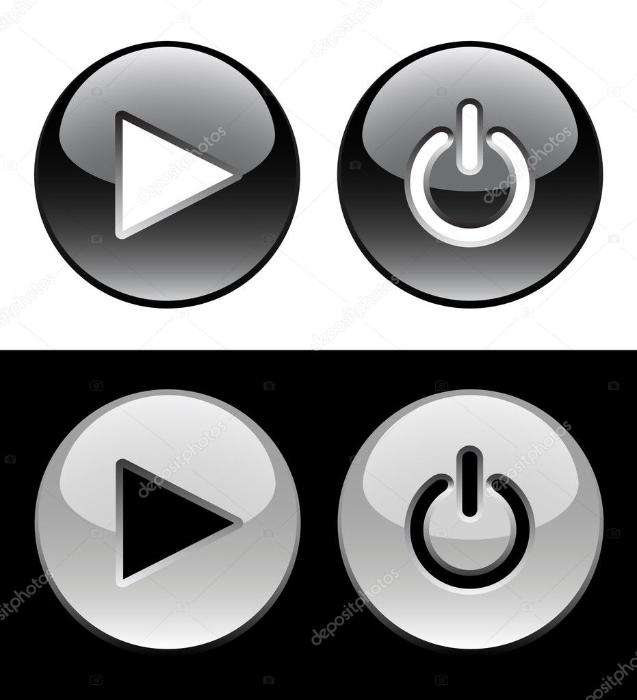 Black and white ring buttons