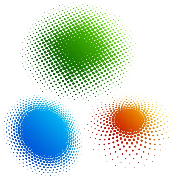 Halftone - anneaux de couleur — Image vectorielle
