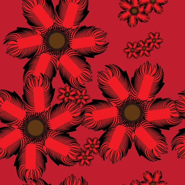 无缝艺术花卉图案 — 图库矢量图片