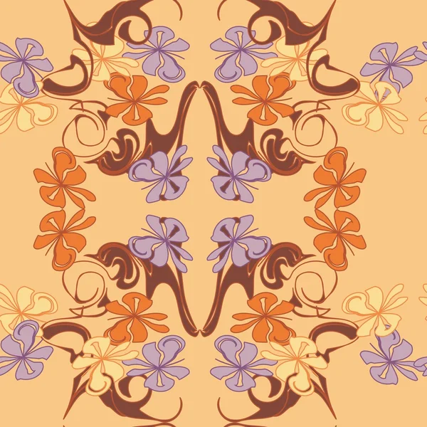 Бесшовный абстрактный цветочный узор — стоковый вектор