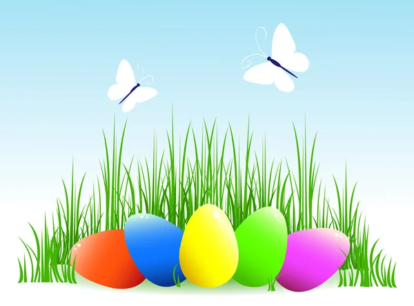 Huevos de Pascua y mariposa . Gráficos vectoriales