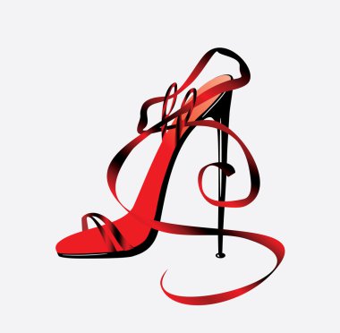 The barafoot person on a high heel. clipart