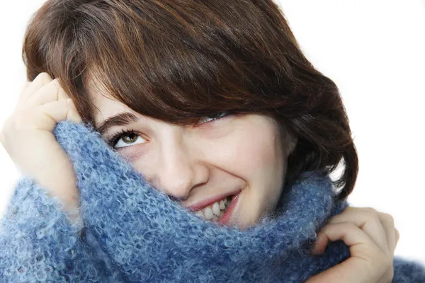 Dziewczyna w puszysty sweter 3 — Zdjęcie stockowe