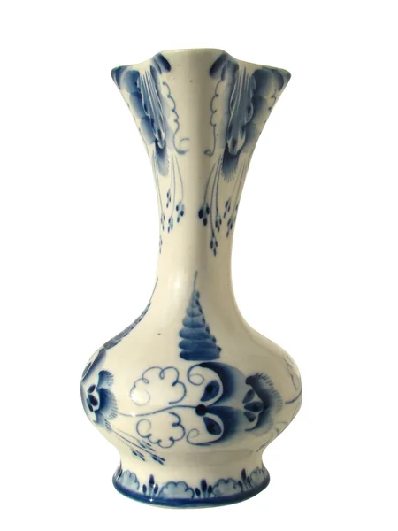Donker blauwe vaas in een floral — Stockfoto