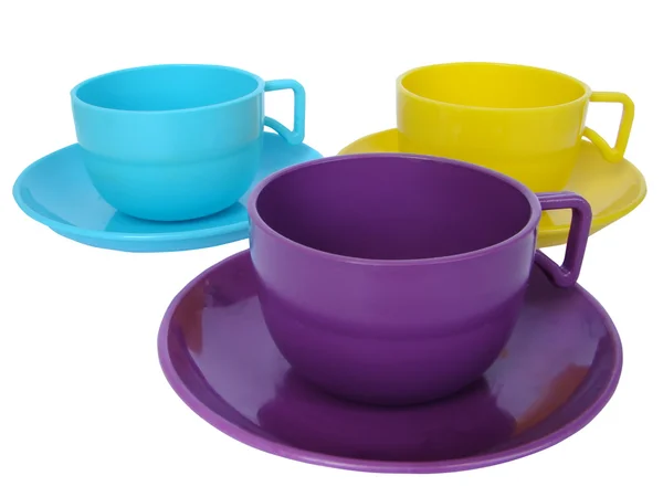 stock image Three colour cups