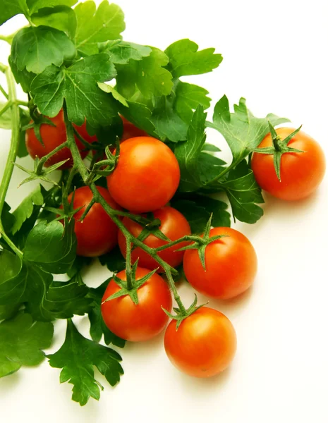 Pomidory i natką pietruszki — Zdjęcie stockowe