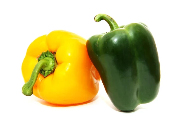 Grön och gul peppar — Stockfoto