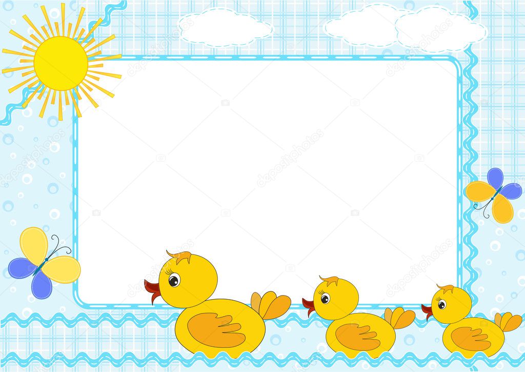 Childrens framework. Ducklings. — Stock Vector © M_A_R_G_O #2574329