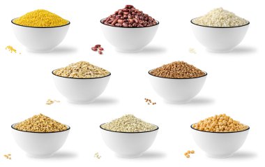 Collection of cereals and legumes clipart