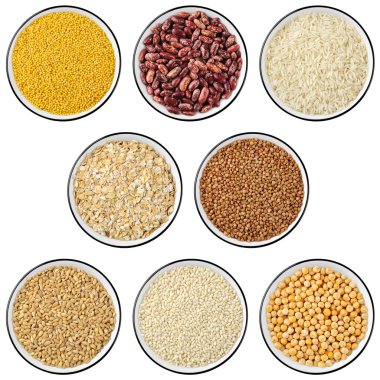 Collection of cereals and legumes clipart