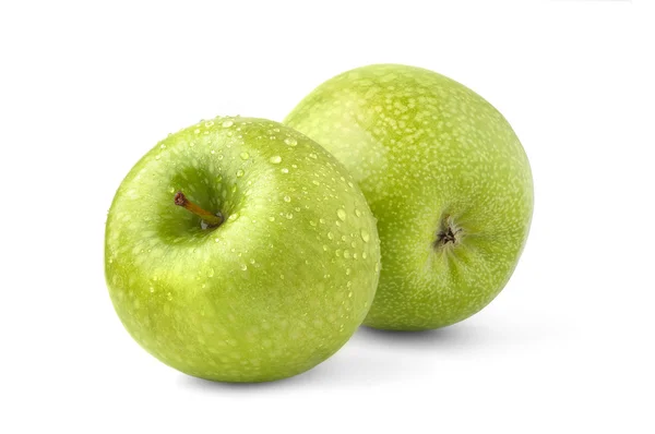 İki yeşil elma — Stok fotoğraf
