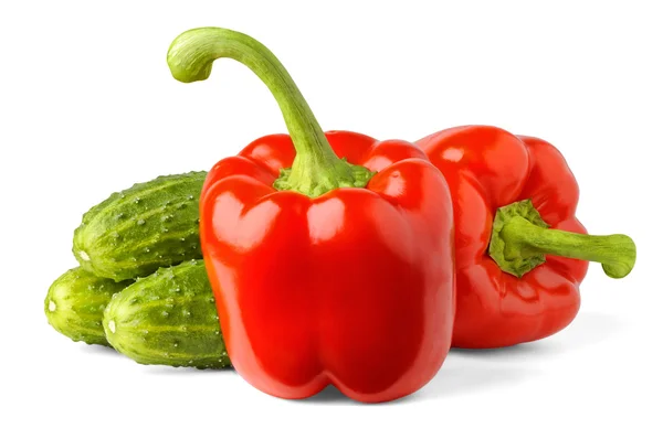 Bell peppers and cucumbers — Stock Photo, Image