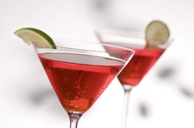 Two red martinis clipart