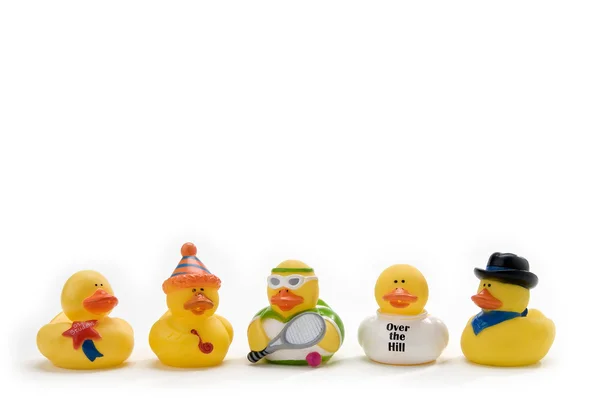 Five rubber ducks — Stock Photo, Image