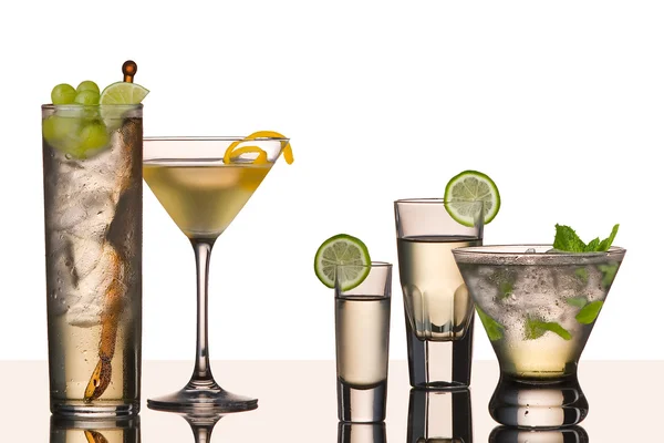 Fünf Wodka-Cocktails — Stockfoto