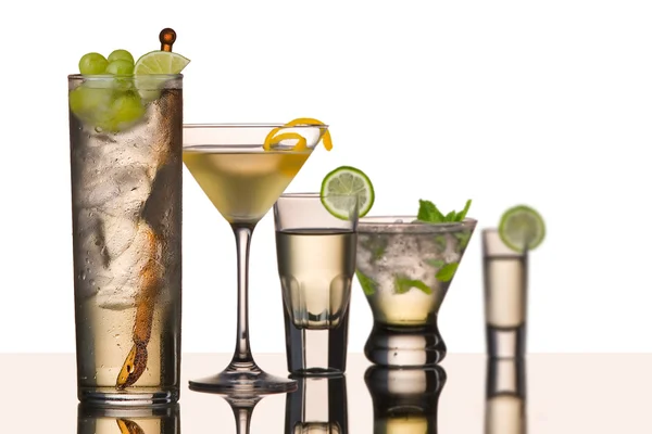 Five vodka cocktails — Stock Photo, Image
