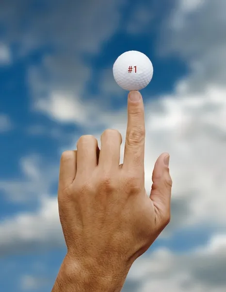 stock image Balancing golf ball