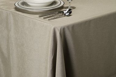 Silver linen table cloth clipart