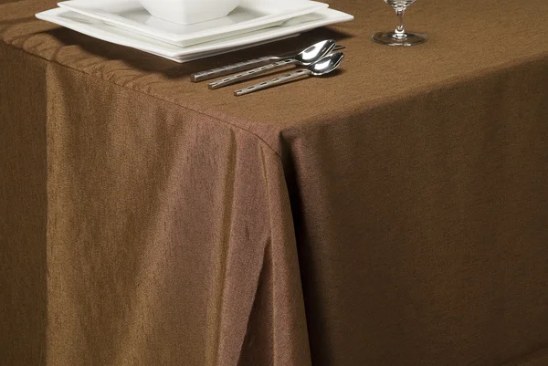 Tissu de table en lin chocolat — Photo