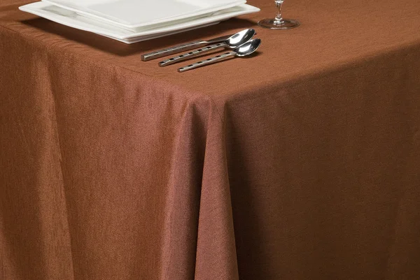 Toalha de mesa de linho de cobre — Fotografia de Stock