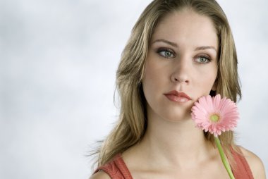 Young woman with flower clipart