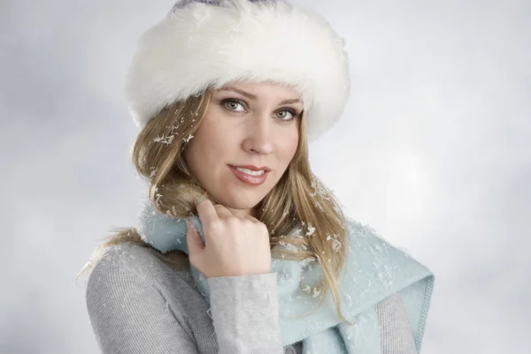 Stock image Beautiful blonde in winter outfit