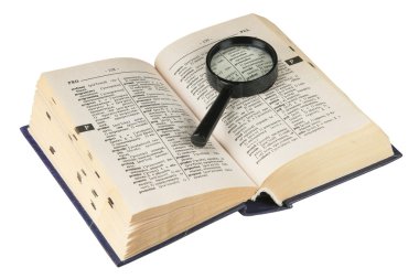 Revealling book with magnifying glass