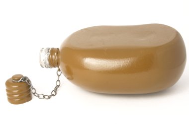 Flask with an open cover