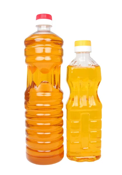 Två flaskor med vegetabilisk olja — Stockfoto